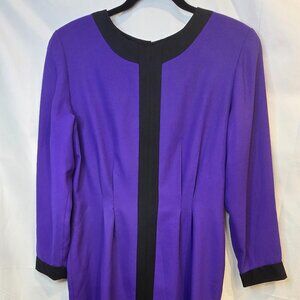 Vintage Y.LE.V Dress Purple & Black Size 10